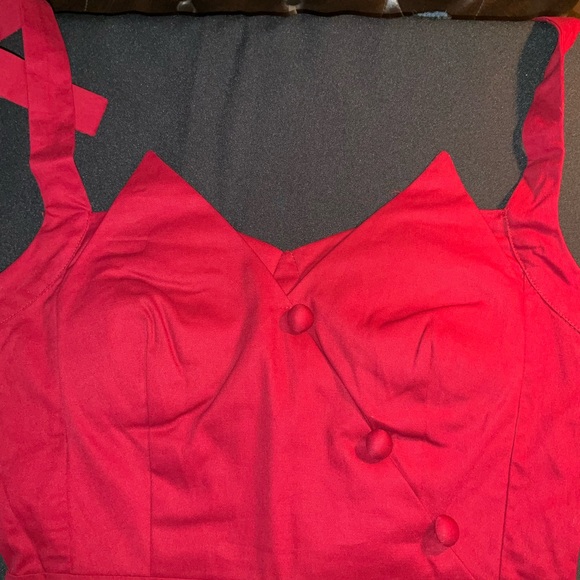 Lindy Bop Vintage Burgundy Midi Dress - Picture 13 of 16